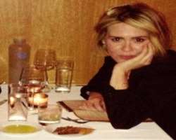 Sarah Paulson consuming alcohol